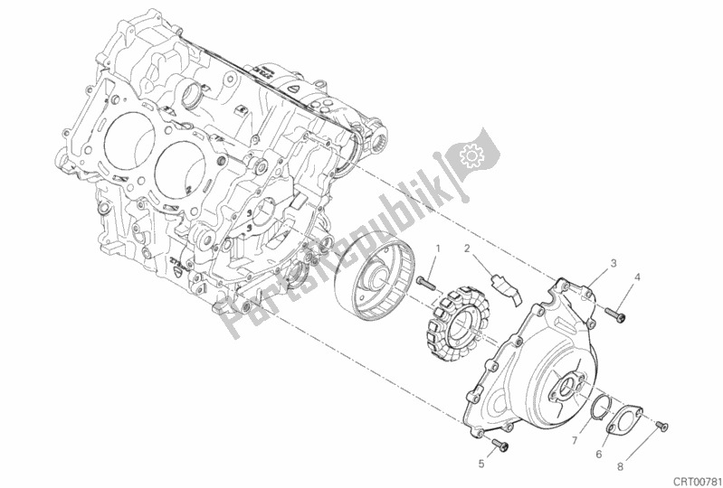 Toutes les pièces pour le Couvercle De Générateur du Ducati Superbike Panigale V4 S Corse 1100 2019